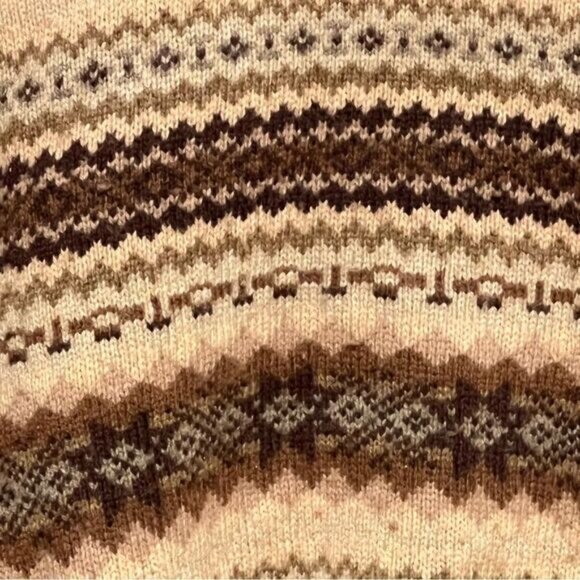 Lauren by Ralph Lauren Lambswool Nordic Fair Isle V Neck Sweater Sz Womens L - Picture 4 of 5